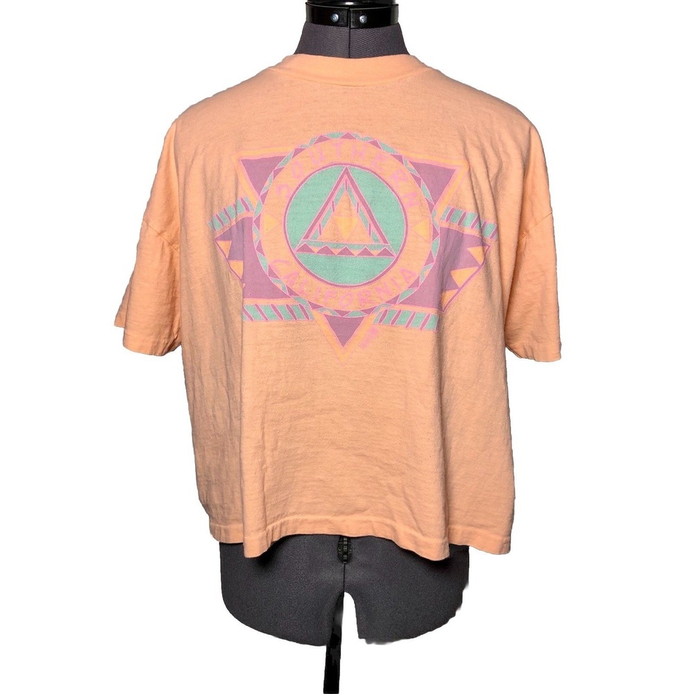 Vintage 80s Fresh Produce Southern California Graphic Crop Tee M/L
